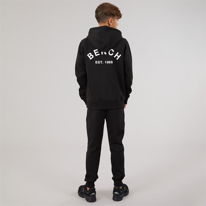 Bench Boys Crugyll Hoodie And Joggers Tracksuit Black - Image 3
