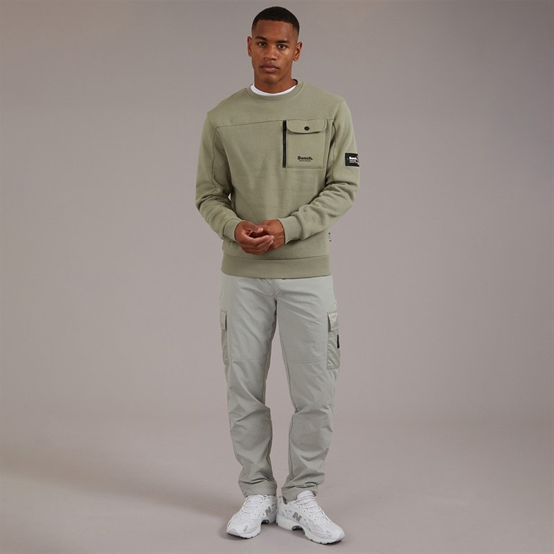 Bench Mens Azarin Utility Cargo Pants Circular Grey - Image 4