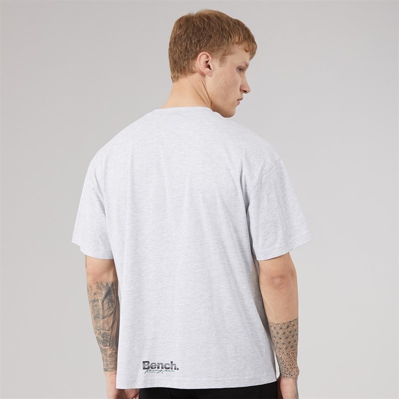 Bench Mens Alvera Oversized T-Shirt Light Grey Marl - Image 2