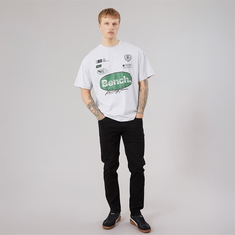 Bench Mens Alvera Oversized T-Shirt Light Grey Marl - Image 4