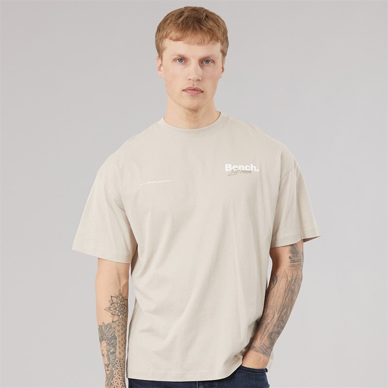 Bench Mens Terlon Oversized T-Shirt Stone Grey - Image 2