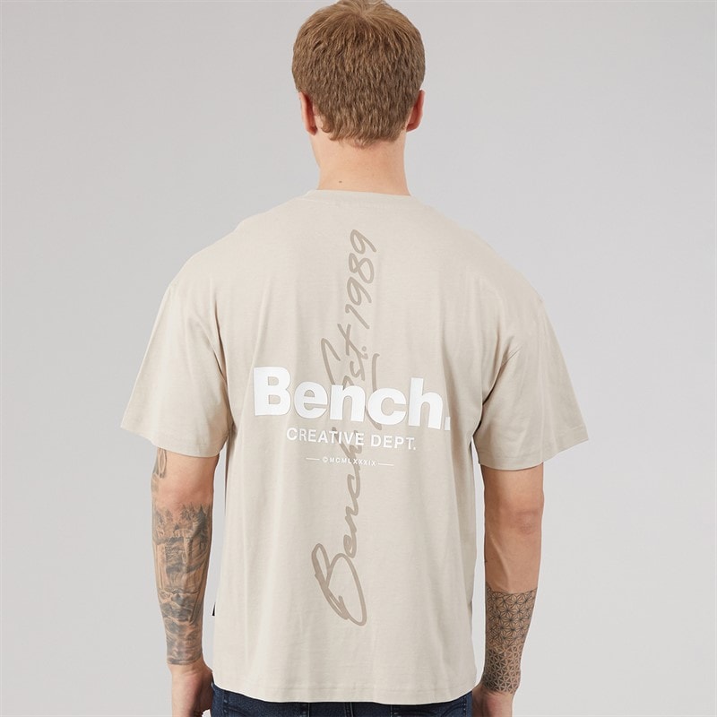 Bench Mens Terlon Oversized T-Shirt Stone Grey - Image 3