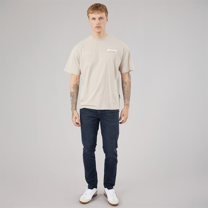 Bench Mens Terlon Oversized T-Shirt Stone Grey - Image 4