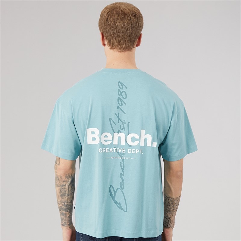 Bench Mens Terlon Oversized T-Shirt Powder Blue - Image 3