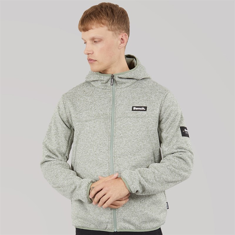 Bench Mens Cozeri Zip Through Hoodie Sage Marl - Image 1