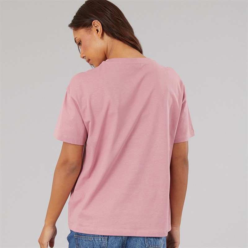 Bench Womens Jana Boxy T-Shirt With Glitter Graphic Nostalgic Pink - Image 2