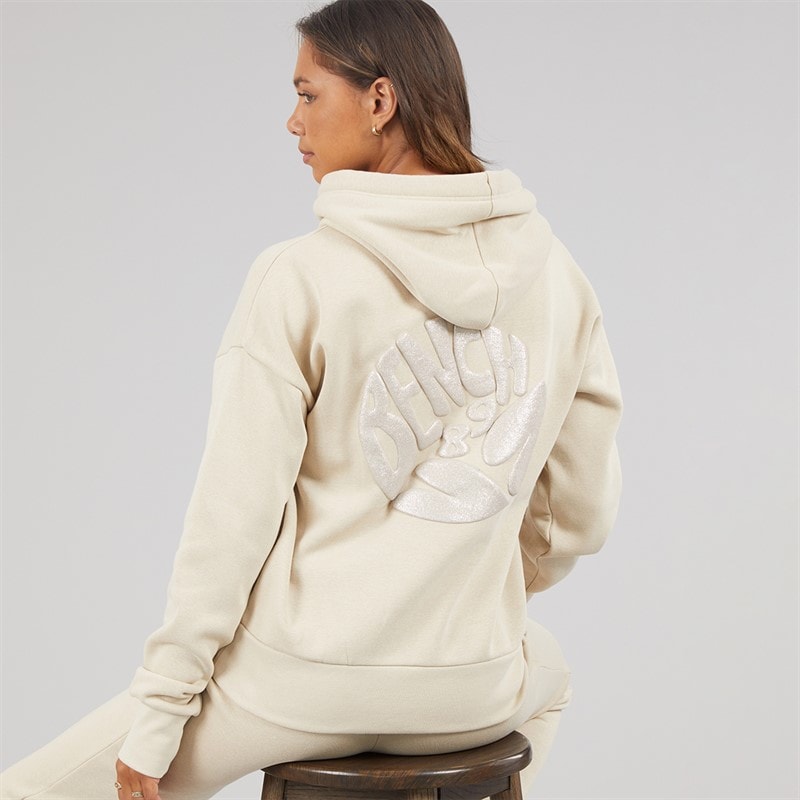 Bench Womens Dess Hoodie With Glitter Graphic Dark Chalk - Image 1