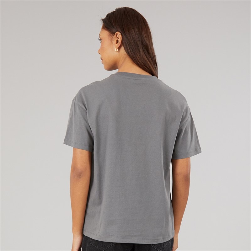 Bench Womens Jana Boxy T-Shirt With Glitter Graphic Charcoal - Image 2