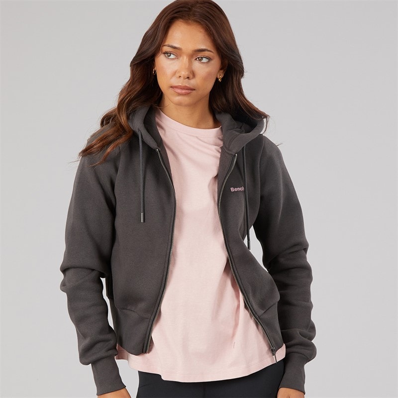 Bench Womens Chessa Fit Zip Thru Hoodie Black - Image 1