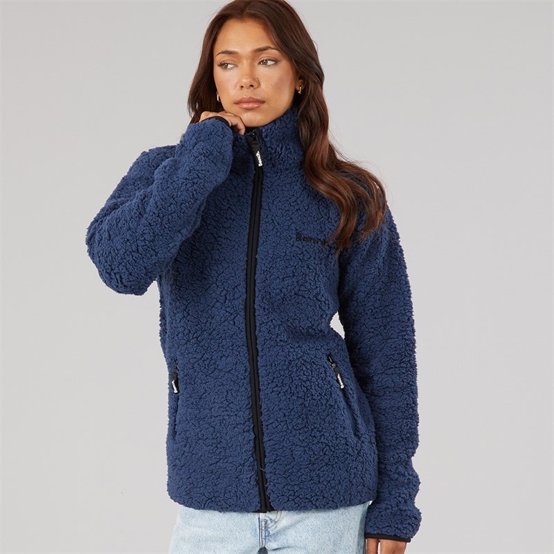 Bench Womens Edition Sherpa Fleece Jacket Navy - Image 3