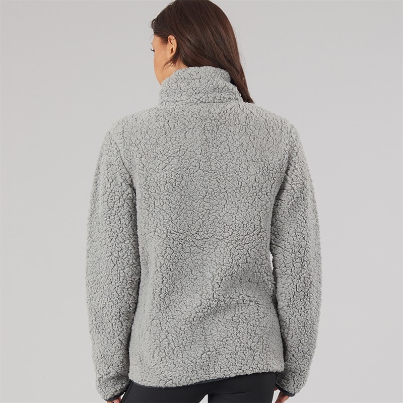 Bench Womens Edition Sherpa Fleece Jacket Grey - Image 2