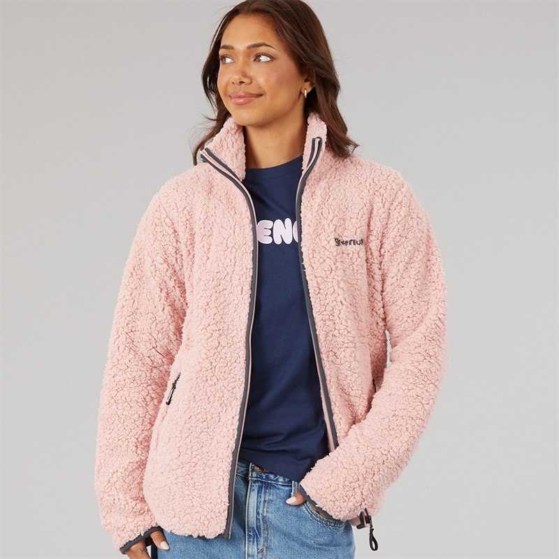 Bench Womens Edition Sherpa Fleece Jacket Pink