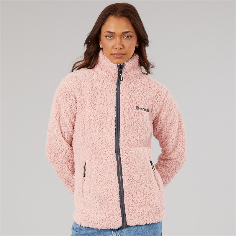 Bench Womens Edition Sherpa Fleece Jacket Pink - Image 3