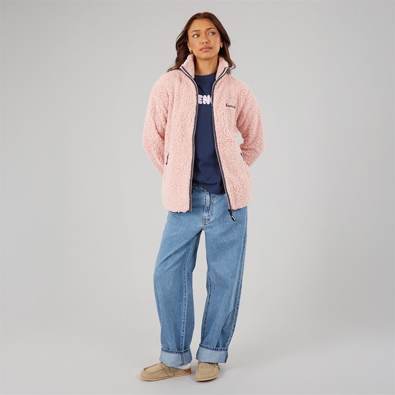 Bench Womens Edition Sherpa Fleece Jacket Pink - Image 4