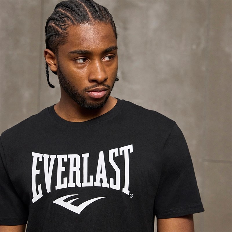Everlast Mens Iconic Maximized Logo T-Shirt Black - Image 3