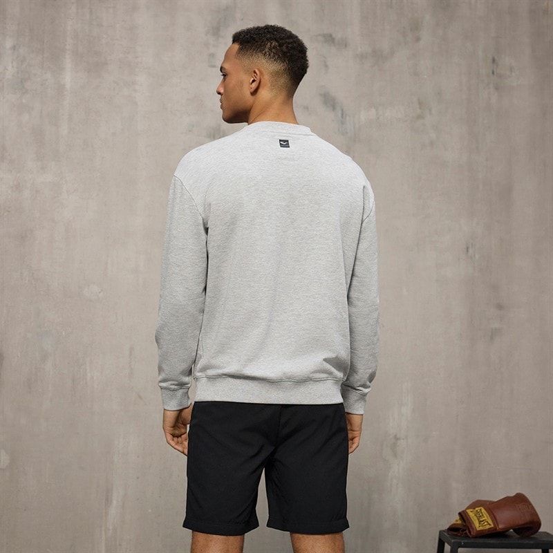Everlast Mens Iconic Maximized Sweatshirt Light Grey Mel - Image 2