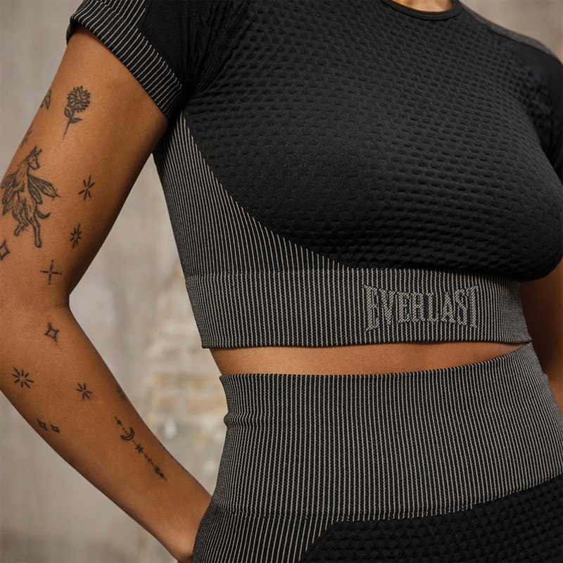 Everlast Womens Seamless Crop Top Black - Image 3