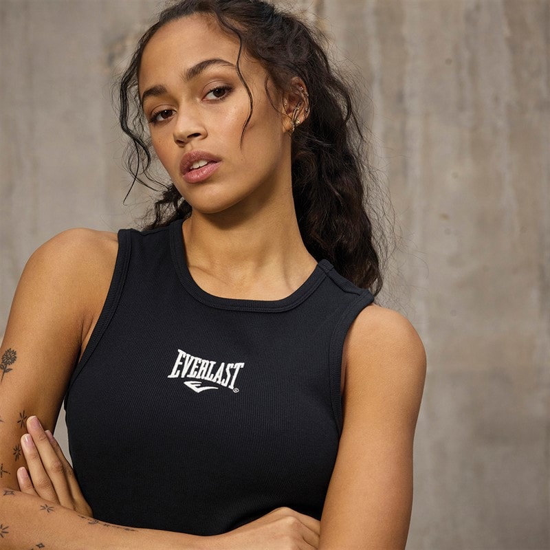 Everlast Womens Rib Tank Top Black - Image 3
