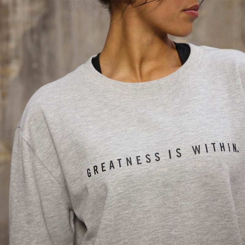 Everlast Womens Oversized Crew Neck Sweatshirt Light Grey Melange - Image 3