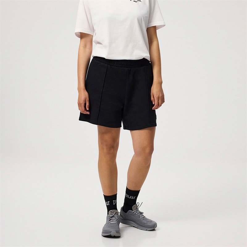 Everlast Womens Wide Pintuck Sweat Shorts Black Beauty