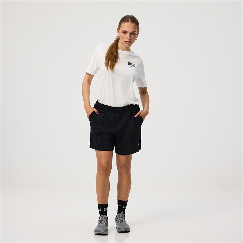 Everlast Womens Wide Pintuck Sweat Shorts Black Beauty - Image 4