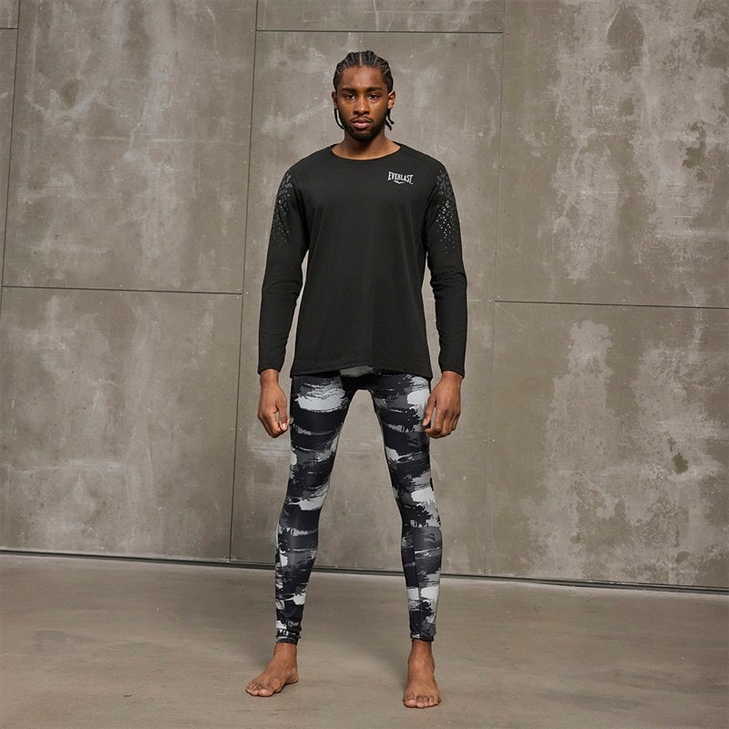 Everlast Mens Everdri ™ Stretch Leggings Black Beauty - Image 4