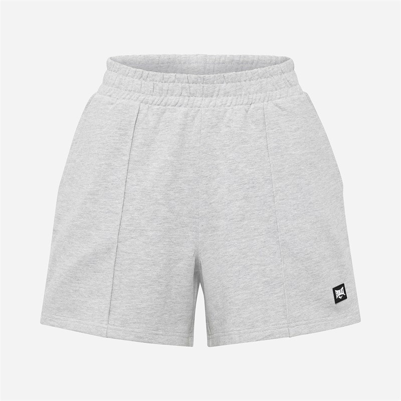 Everlast Womens Wide Pintuck Sweat Shorts Light Grey Melange