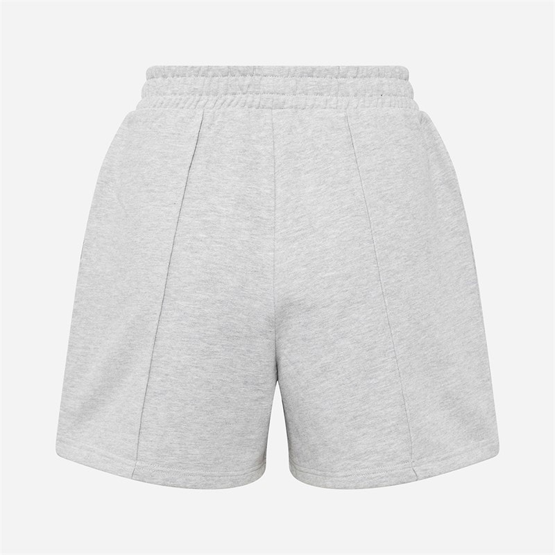 Everlast Womens Wide Pintuck Sweat Shorts Light Grey Melange - Image 2