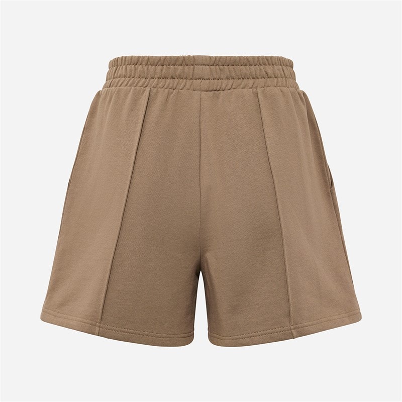 Everlast Womens Wide Pintuck Sweat Shorts Fossil - Image 2