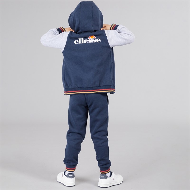 Ellesse Boys Renato Logo Hooded Jacket And Joggers Set Navy/Grey - Image 2