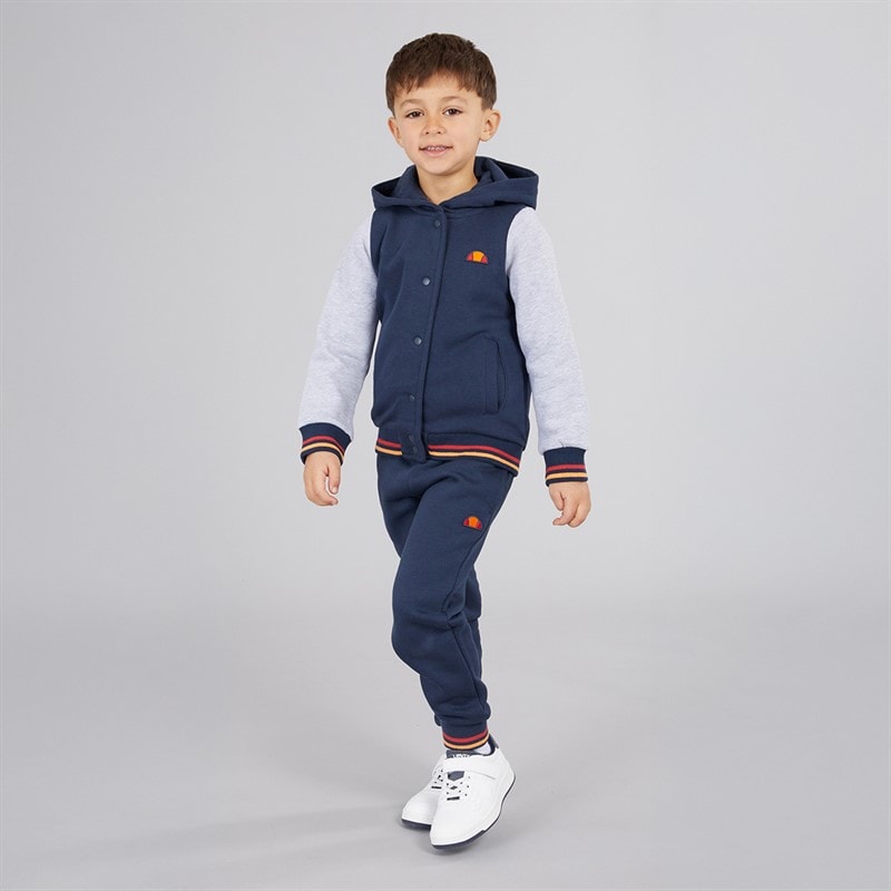Ellesse Boys Renato Logo Hooded Jacket And Joggers Set Navy/Grey - Image 4