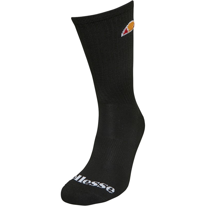 Ellesse Three Pack Crew Socks Black - Image 2