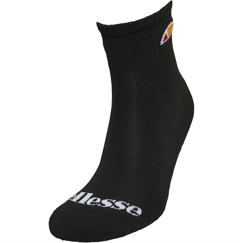 Ellesse Three Pack Quarter Socks Black - Image 2
