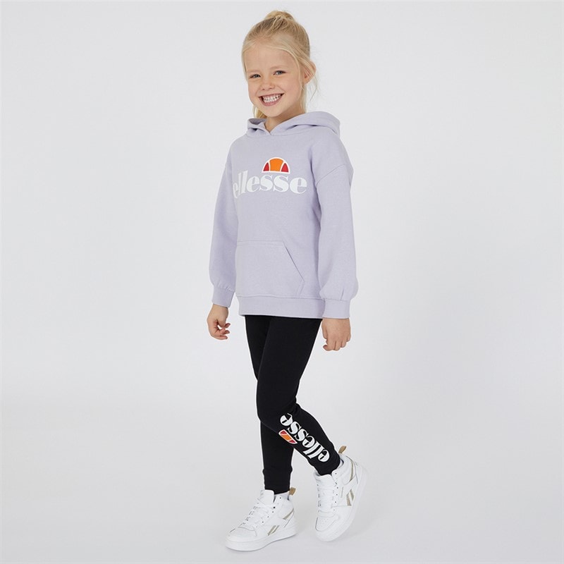 Ellesse Girls Liliana Logo Hoodie And Leggings Set Lilac/Black - Image 1