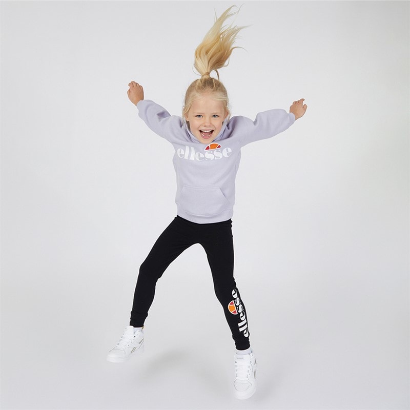 Ellesse Girls Liliana Logo Hoodie And Leggings Set Lilac/Black - Image 3