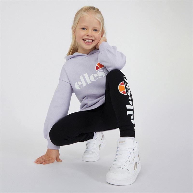 Ellesse Girls Liliana Logo Hoodie And Leggings Set Lilac/Black - Image 4
