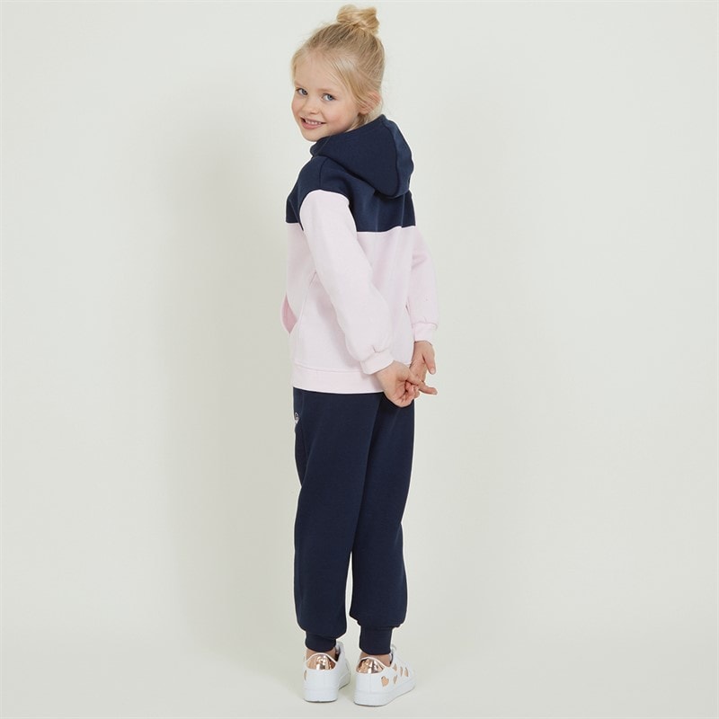 Ellesse Girls Eloise Logo Hoodie And Joggers Set Navy/Pink - Image 2