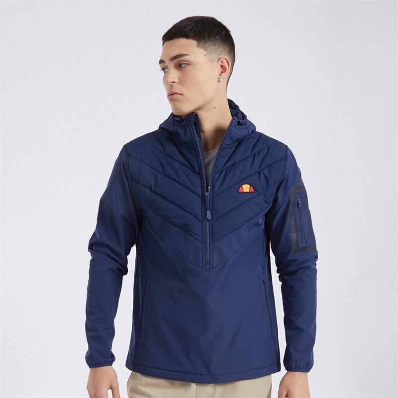 Ellesse Mens Angiolo Hybrid Half Zip Jacket Navy - Image 1
