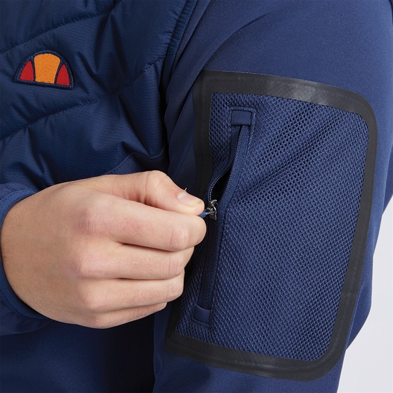 Ellesse Mens Angiolo Hybrid Half Zip Jacket Navy - Image 3