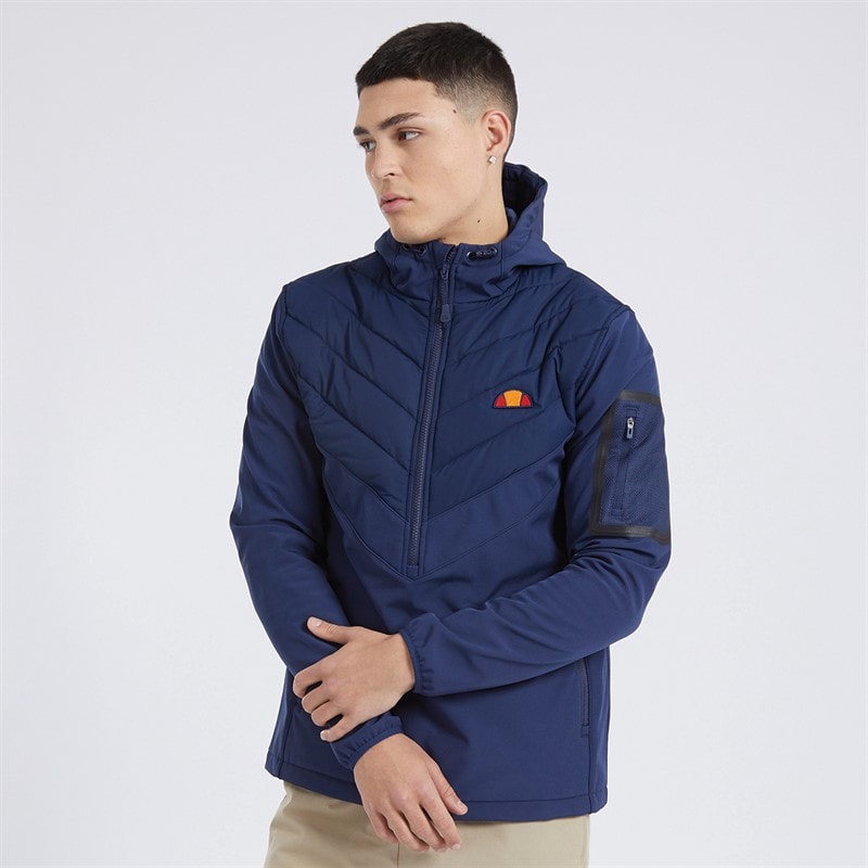 Ellesse Mens Angiolo Hybrid Half Zip Jacket Navy - Image 5