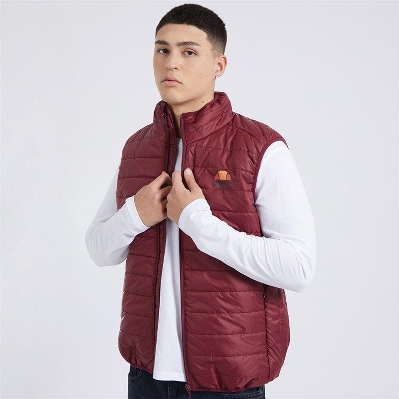 Ellesse Mens Portina Gilet Burgundy - Image 1