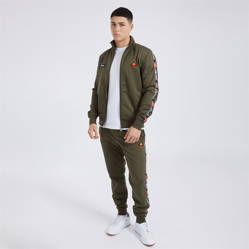 Ellesse Mens Giraldo Taped Poly Tracksuit Khaki - Image 1