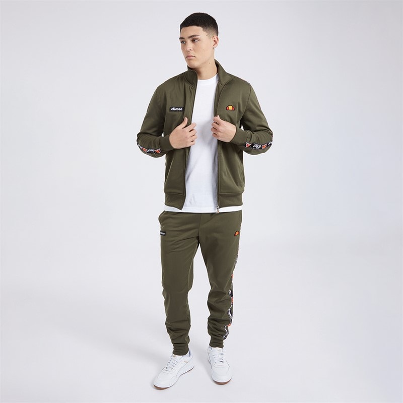 Ellesse Mens Giraldo Taped Poly Tracksuit Khaki - Image 4