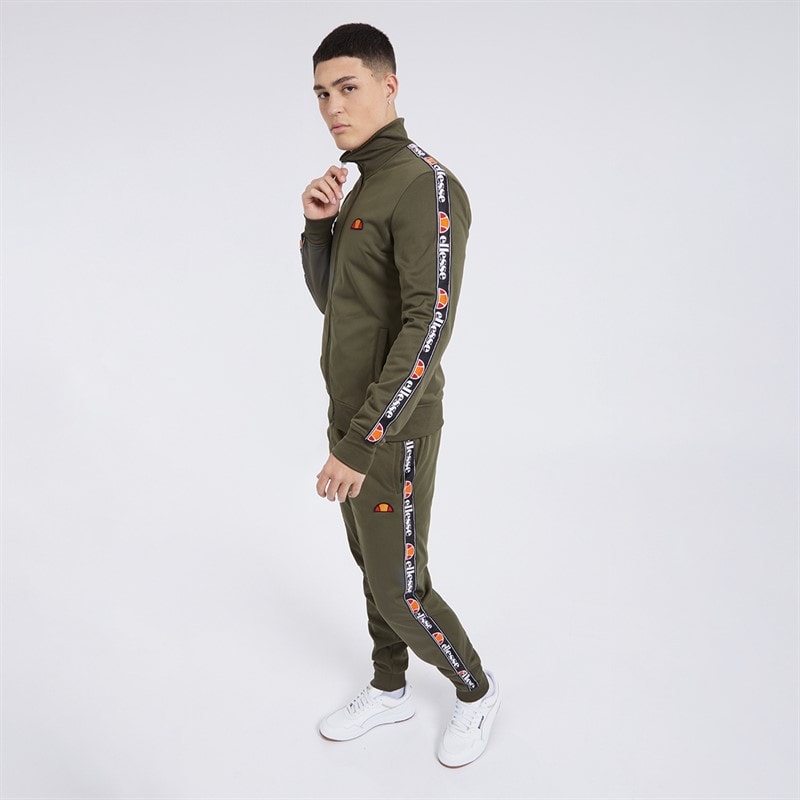 Ellesse Mens Giraldo Taped Poly Tracksuit Khaki - Image 5
