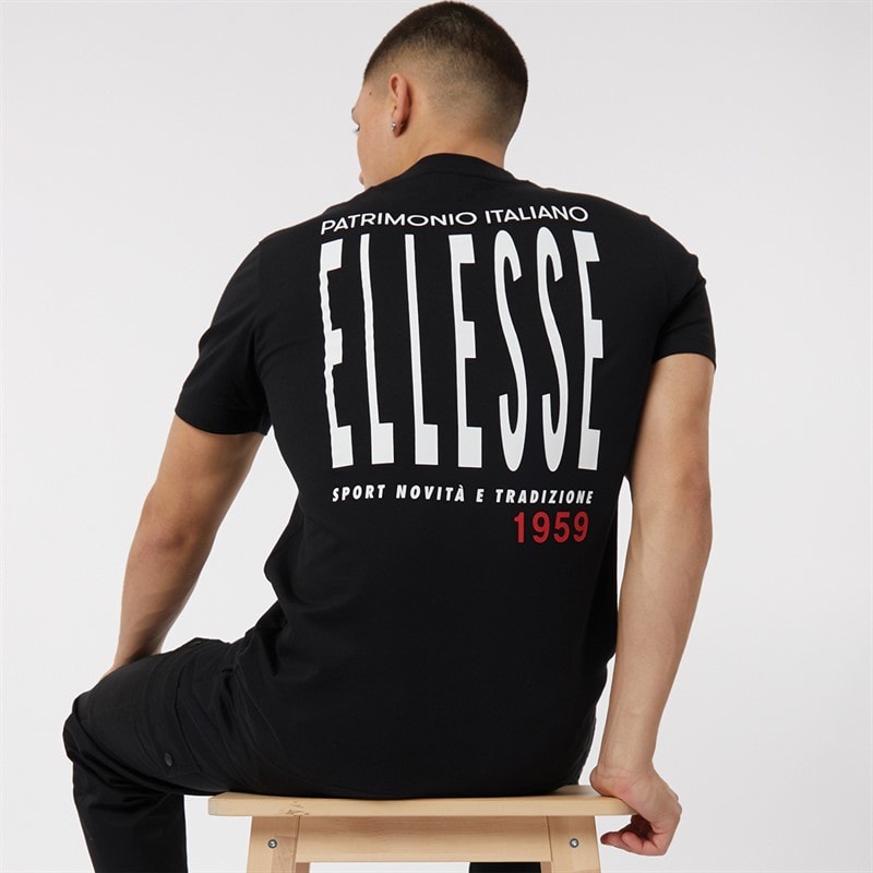 Ellesse Mens Retanna Back Logo T-Shirt Black - Image 1