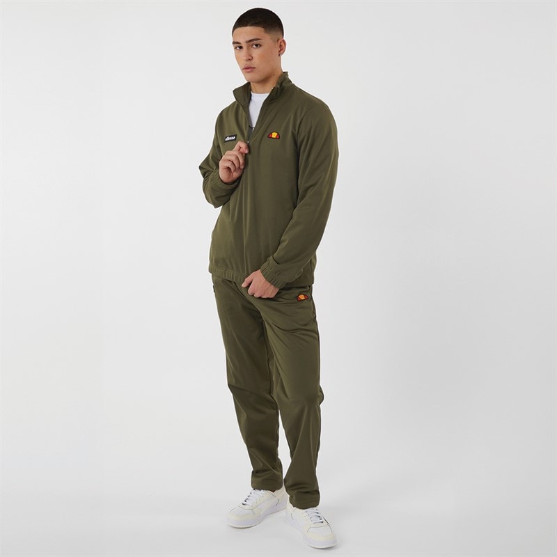 Ellesse Mens Ferrari Poly Tracksuit Khaki - Image 3