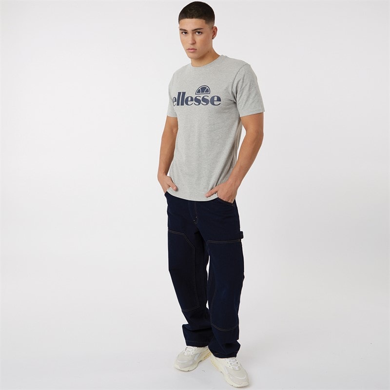 Ellesse Mens Cleffios Logo T-Shirt Grey Marl - Image 3