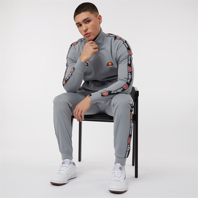 Ellesse Mens Giraldo Taped Poly Tracksuit Grey - Image 4