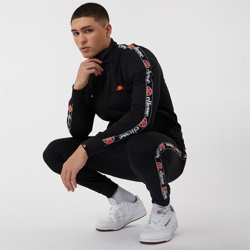Ellesse Mens Giraldo Taped Poly Tracksuit Black - Image 4