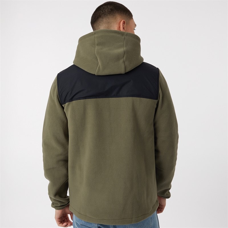 Ellesse Mens Drago Hooded Fleece Jacket Khaki - Image 2